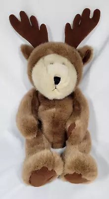 18  Plush Teddy Bear Dressed As Moose - Bean Bag Stuffed 1998 • $9.99