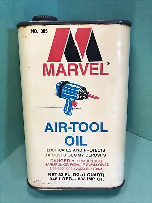 Marvel Air-Tool Oil Tin 32 Fl. Oz. Quart Can Vintage EMPTY • $9.99