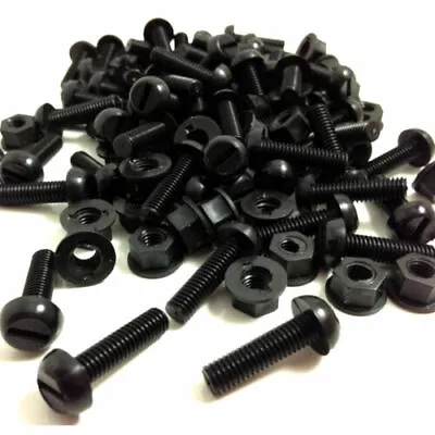 £7.19 • Buy Plastic Number Plate Nuts & Black Bolts - 200 Pieces 100 Sets Motorcycle Bolts