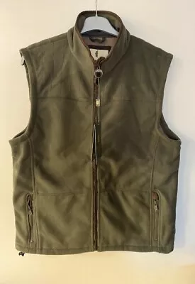 Champion Men's Portree Fleece Bodywarmer Faux Suede Trim Olive Medium New • £15