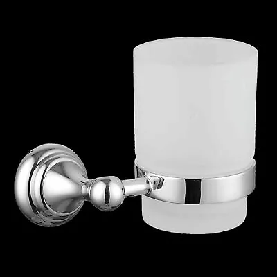£10.99 • Buy Mondella Maestro Classic Style Chrome Toothbrush Tumbler Holder - Frost Glass