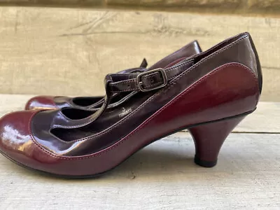 Womens LIMITED COLLECTION 2 Tone Purple Patent Leather T-Bar Court Shoes Size 3 • £9.99