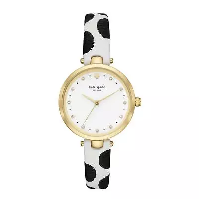 Kate Spade KSW1449 Holland Black Dot Leather White Dial Analog Ladies Watch • $290.40