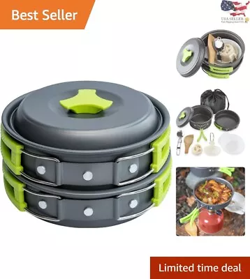 Backpacking Cookware Set - Non-Toxic Aluminum - 10 Piece Camping Mess Kit • $39.99