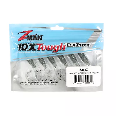 Zman Soft Lure GrubZ 3.5 Inch 6/Pack Smoky Hologram (5629) • $20.90