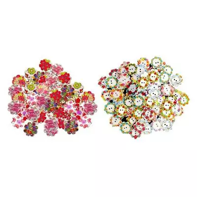 £5.35 • Buy 100pcs Wooden Buttons With 2 Holes For Haberdashery Sewing Arinasat Album And