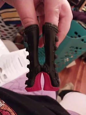 Monster High Meowlody Werecat First 1st Wave Black Red Bow Front Boots Shoes • $7.99