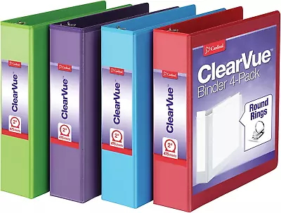 3 Ring Binders 2 Inch Binder With Round Rings Holds 475-Sheets Clearvue Cover • $28.99