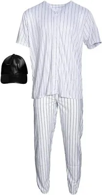 Adult Warriors Furies Pinstriped Baseball Jersey Pants Hat Halloween Costume Set • $59.95