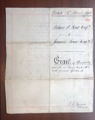 1901 Grant Of Annuity Indenture Arthur Law Brigg Royd Mill Greetland Yorkshire • £4.99