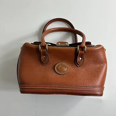 Vintage Dooney & Bourke Brown Doctor Bag - All Weather Leather Casual • $76.49