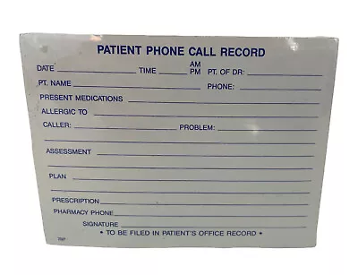 5 Pads 1997 Phone Call Medical Physicians Office Patient Call Records 3x5 Vtg • $8.99
