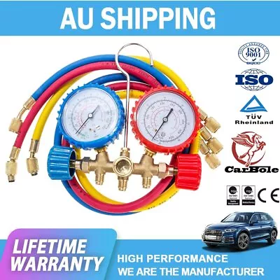 AC Diagnostic Manifold Gauge Set Refrigerant Charging +Hose R410A R22 R404 R134a • $34.89