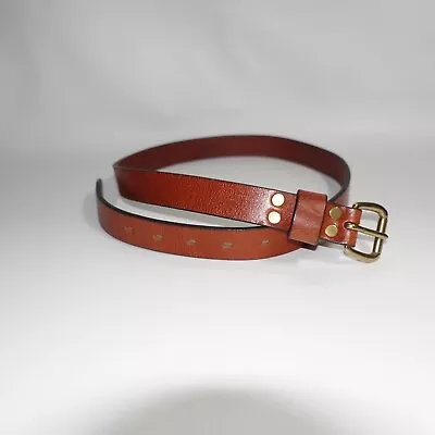 J Crew Brown Leather Belt Made In USA Sz S 27-33” • $22.45