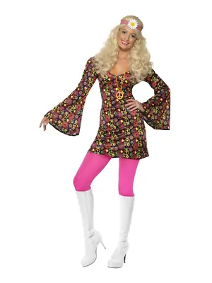 1960s CND Hippie Hippy Groovy Chick Flower Power Dress Fancy Dress Costume • $21.85