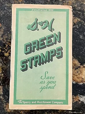 Vintage 1956 S & H Green Stamp Book Full With Stamps. The Sperry & Hutchinson Co • $10.99