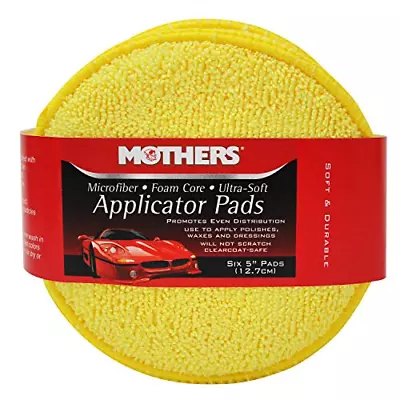 Mothers 156801 Yellow Microfiber Ultra Soft Applicator And Cleaning Pads Six 5 • $13.77