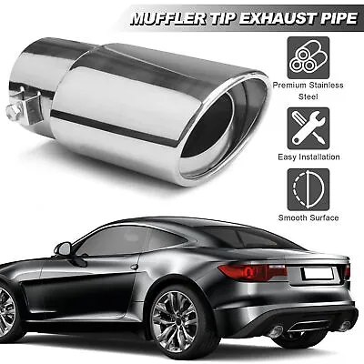 Auto Car Stainless Steel Rear Exhaust Pipe Tail Muffler Tip Round Accessories • $8.99