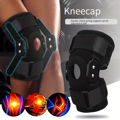 Knee Brace Hinged Compression Sleeve Joint Support Wrap Open Patella Stabilizer • $21.79