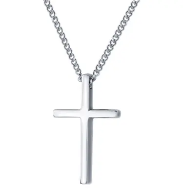 Women's 925 Sterling Silver Religious Cross Pendant 17  Chain Necklace Gift PE32 • $12.95