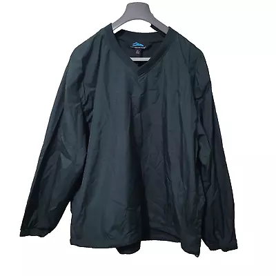 Tri Mountain Jacket Mens 3XL Green Pullover Windbreaker Golf Fishing Hiking Camp • $19.76