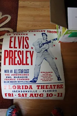 ELVIS PRESLEY 1956 Florida Concert Poster Cardboard Reprint Used  • $5