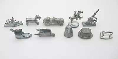 Monopoly Game Replacement Parts Lot Of 10 Metal Tokens Dog Top Hat Boot Iron • $5.99