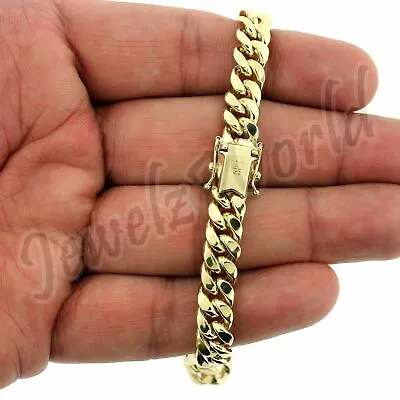 Real 10K Yellow Gold Men's 6MM Miami Cuban Link Chain Bracelet With Box Lock • $499.99