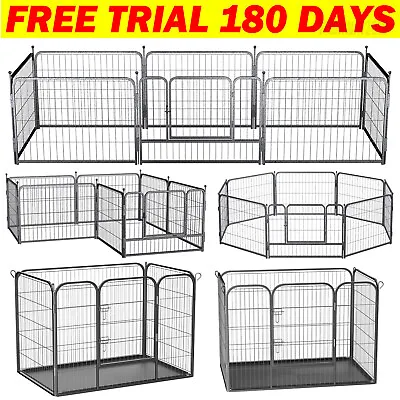 Pet Dog Pen Puppy Rabbit Folding Metal Playpen Enclosure Run Cage Indoor Outdoor • £11.63