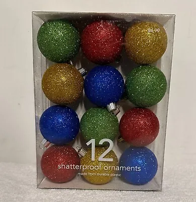 Martha Stewart Yuletide Cheer Glittered Christmas Ornaments Shatterproof 2007 • $15.95