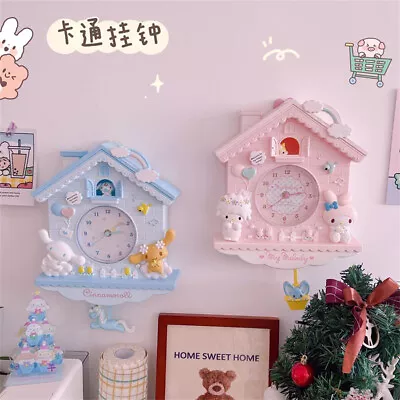 My Melody Cinnamoroll Pom Pom Purin Wall Clock Timepiece Pendulum Clock Pendant  • $34.69