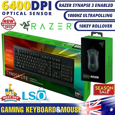 $103.96 • Buy Razer Cynosa Lite Gaming Keyboard & Deathadder Essential Gaming Mouse Combo