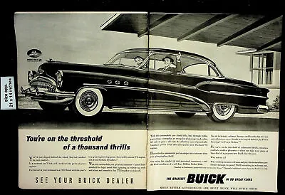 1953 Buick Car Million Dollar Ride Couple Smiling Vintage Print Ad 23515 • $4.98