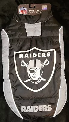 Raiders NFL Puffer Vest Warm Cozy And Waterproof Dog Coat  Size L 20 -24  • $22.99