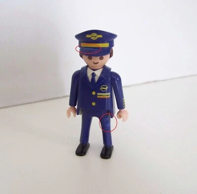 PLAYMOBIL (C226) AIRPORT - Pilot Commander Aircraft Aeroline 3185 (Defects) • £5.20