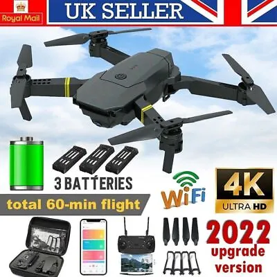 3 Batteries Drone X Pro 4K HD Selfie Camera WIFI FPV GPS Foldable RC Quadcopter • £22.99