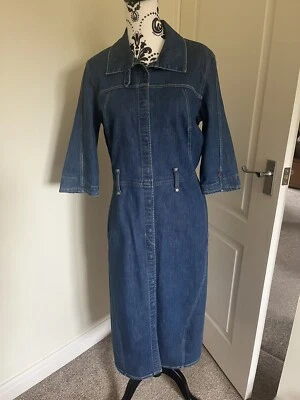 £41 • Buy Levi's Women's Engineered Jeans Denim Midi Dress Size Medium 3/4 Sleeves Belted