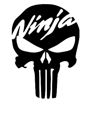 Kawasaki Ninja Punisher Skull Vinyl Decal Sticker ZX Fairings Van Race Track Zxr • £3.65