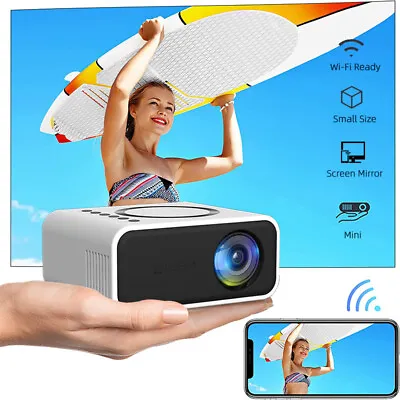 4K Projector 7500 Lumens 1080P 3D LED Mini WiFi Video Home Theater Cinema • $49.95