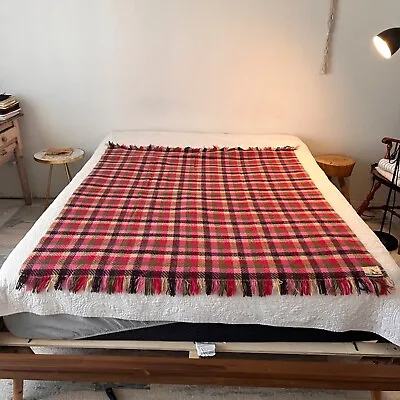 Vintage John Hanly & Co. LTD Flannel Plaid Wool Blanket • $69.88