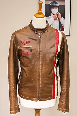 Tag Heuer Dakota Steve McQueen Leather Jacket Mens Genuine Item Brown - Size XL • £324.99
