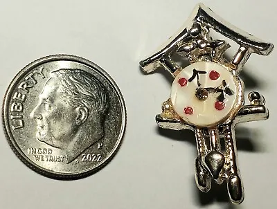 Littlle Mini Vintage Cuckoo Clock Pin Brooche Pin Mother Of Pearl Bird • $7