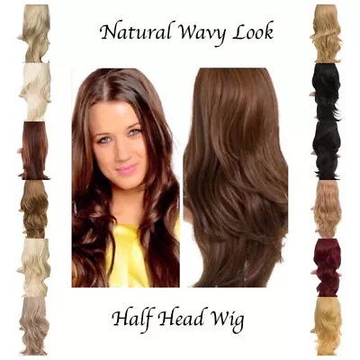 Koko Half Head 3/4 Wig Long Wavy 28  Layered Natural Wave Hair Extension Chloe • £19.95