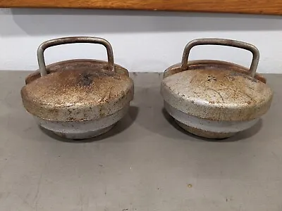 Vintage Rare Set Kettlebell Wheel Dumbbell Weight 16lb Each • $89.95