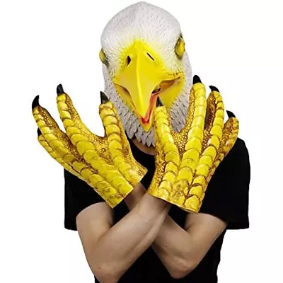 2023 Eagle Head Mask And Eagle Claws Set Halloween Costume Party Bird Hawk Prop • £23.98