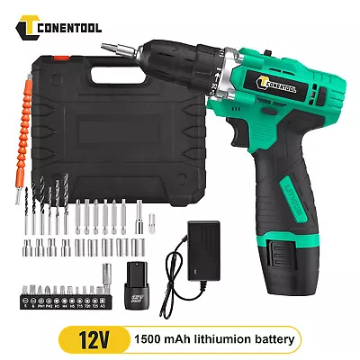 12V Cordless Drill Electric Screwdriver Power Driver Combi Drills Kit + Battery • £18.99
