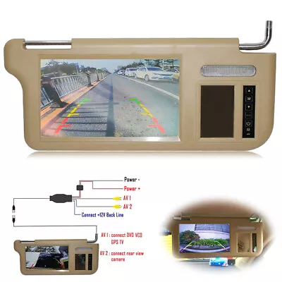 7  7inch Sunvisor Right Rear View Mirror Screen LCD Monitor DVD/VCD/GPS/TV • $105.99