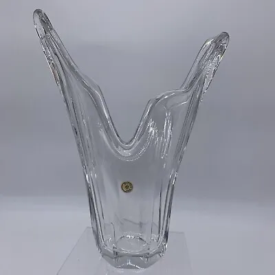 Val St. Lambert Belgium Crystal Art Deco Glass Vase Clear Signed/ Etched  • $71.20
