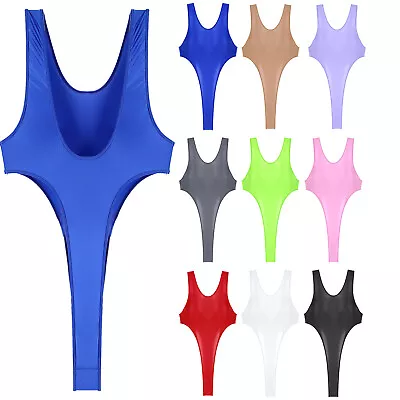 Mens One-Piece Bodysuit Underwear Dance Leotard Singlets Unitard Sports Jumpsuit • £11.03