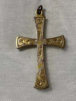Old 1900’s 9ct Gold On 925 Sterling Silver Cross Marked Thomas Hopwood • £22